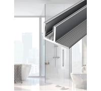 Cuttable Recessed Aluminum F Channel, Hidden Waterproof Guide for Fixed Glass, Frameless Indoor Partition for Shower Enclosure, Fits 10mm Glass, 84 in Long