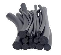 Cuttable Sponge Sheet,Black Silicone Foam Rubber Weather Seal Strip,Round Cord Stick，2.3mm- 26mm Solid Gasket Trim Sealing, 1pcs(18mm 1m)