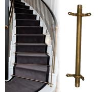 Cuttable Stair Runner Carpet Rods 10 Pcs 38in Brass Hollow Hardware Kits for Hotels Restaurants Commercial Use - Fits 24-50 Inch Stair Rugs& Stylish