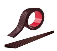Cuttable Threshold Ramp,Natural Rubber Wheelchair Ramp,Non-Slip Solid Rubber Ramp with Double-Sided Tape,Durable Vented Garage Floor Tiles,for Doorways, Driveways, Bathroom, Smooth Tile(Dark brown,50m