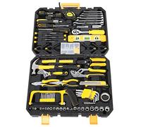 CUTTE 198pc Tool Set Black & Yellow Hand Operated Tools Easy to Carry Precision Screwdriver Bits Crimping Pliers Adjustable Wrench Extension Bar Adaptor