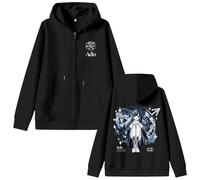 CUTTE Ado Hibana Official Merch | Tour Hoodie with Cartoon Graphic | Comfort Fit Oversized Sweatshirt (Black,S)