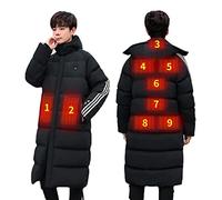 CUTTE Heated Jacket for Men and Women, Windproof USB Charging Electric Body Warmer Heated Coat Hooded Heating Warm Jackets Coat,Black11 zone,M
