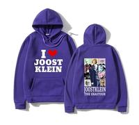 CUTTE Joost Klein Print Hoodie | I Love Joost Klein Graphic Pullover | Unisex Long Sleeve Fleece Sweatshirt (PURPLE,M)