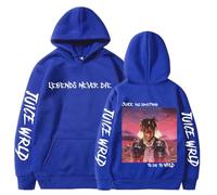 CUTTE Juice WRLD Inspired Hoodie | Legends Never Die 999 Graphic, Unisex Streetwear Pullover (Blue,XL)
