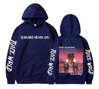 CUTTE Juice WRLD Inspired Hoodie | Legends Never Die 999 Graphic, Unisex Streetwear Pullover (Navy blue,XL)