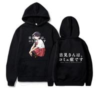 CUTTE Komi Can't Communicate Hoodie - Komi Shouko Graphic Print | Unisex Anime Sweatshirt | Casual Manga Style (black,L)