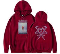 CUTTE Lorna Shore Oversized Hoodie | Men's Women's Graphic Pullover with Pockets | Rock Music Sweatshirt (A burgundy,3XL)