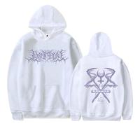 CUTTE Lorna Shore Oversized Hoodie | Men's Women's Graphic Pullover with Pockets | Rock Music Sweatshirt (White,XS)