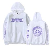 CUTTE Lorna Shore Reversible Hoodie | Dual Side Graphic Print Pullover | Men's Women's Eye Design Sweatshirt (White,L)