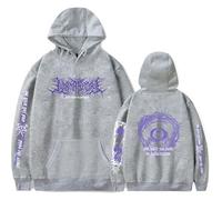 CUTTE Lorna Shore Reversible Hoodie | Dual Side Graphic Print Pullover | Men's Women's Eye Design Sweatshirt (grey,L)