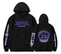 CUTTE Lorna Shore Reversible Hoodie | Dual Side Graphic Print Pullover | Men's Women's Eye Design Sweatshirt (black,L)