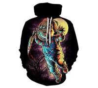 CUTTE Michael Myers Horror Film Hoodie for Men - Vintage Mask Design Pullover for Halloween & Goth Style (DHM240711N4,6XL)