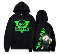 CUTTE Murder Drones Hoodie, Official Series Logo Pullover, Unisex Oversized Fleece Sweatshirt (7-black,XS)