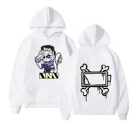 CUTTE Murder Drones Serial Designation N Hoodie - Unisex Oversized Fleece Pullover, Couple Matching Streetwear (White,M)