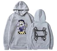 CUTTE Murder Drones Serial Designation N Hoodie - Unisex Oversized Fleece Pullover, Couple Matching Streetwear (Light gray,M)