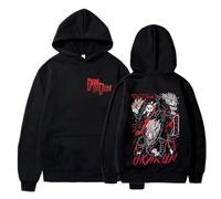 CUTTE Okarun Dandadan Anime Graphic Hoodie | Japanese Street Fashion, Unisex Long Sleeve Pullover for Men & Women (Black 19,3XL)
