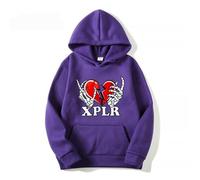 CUTTE Sam and Colby XPLR Heartbreak Hoodie | Official Merch Unisex Pullover | Men's Streetwear Sweatshirt (dark purple,M)