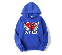 CUTTE Sam and Colby XPLR Heartbreak Hoodie | Official Merch Unisex Pullover | Men's Streetwear Sweatshirt (royal blue,3XL)