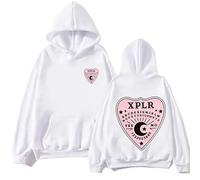 CUTTE Sam and Colby XPLR Hoodie | Official Unisex Pullover | Long Sleeve Comfort Fit Warm Streetwear (White,S)