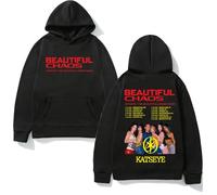 CUTTE The Beautiful Chaos Tour Hoodie, Official KATSEYE Merch, Vintage Unisex Streetwear Pullover (black,S)