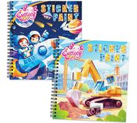 CutteeyFyry Sticker Books by Number for Kids Ages 4-8,Transportation Sticker Books with Stories to Improve Intelligence,Kids Plane Activities Book,Girls Crafts Party Birthday Christmas Gifts Toys