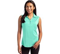 Cutter & Buck Forge Eco Stretch Recycled Womens Sleeveless Polo, Fresh Mint Heather, XXL