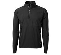Cutter & Buck Men's Adapt Eco Knit Hybrid Recycled Quarter Zip Jacket, Black, XX-Large
