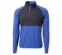 Cutter & Buck Men's Adapt Eco Knit Hybrid Recycled Quarter Zip Jacket, Tour Blue/Black, XX-Large
