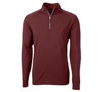 Cutter & Buck Men's Adapt Eco Knit Stretch Recycled Long Sleeve Quarter Zip Pullover Shirt, Bordeaux, XL