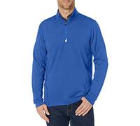 Cutter & Buck Men's Drytec 50+ UPF Double Knit Traverse Stripe Half Zip Pullover Sweater, Tour Blue, 3X-Large