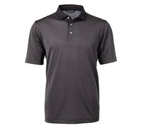 Cutter & Buck Men's Virtue Eco Pique Micro Stripe Recycled Polo Shirt, Black/Elemental Grey, 3XL