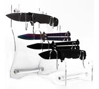 Cutter Display Stand, Cutter Display Stand Acrylic Cutter Collection Stand Holder, Holds 6 Knives, Transparent Holder for Hunting Knives, Pocket Display, 8.7 x 8.4 x 5.1 inches (22 x 21.3