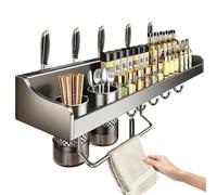Cutter Holder | No-Drill Wall-Mounted Storage Holder - Kitchen Storage Shelves | for Counter Cooking Cabinet Bar Family Home Indoor Cutlery