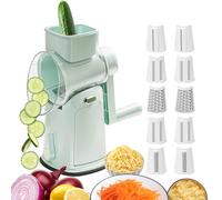 Cutter, Rotating Grater for Fruit and Hand Operated Cheese Grater Slicer for Household Cabbage Potato Tomato Carrot Lemon Cucumber