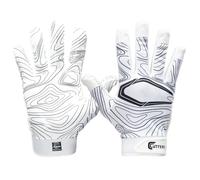 Cutters Football Receiver Gloves - Game Day, White Topo Design, Superior Grip and Comfort for Peak Performance