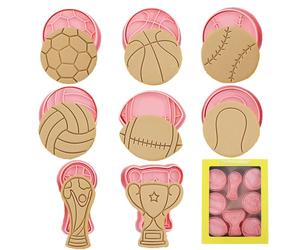 Cutters for Baking - Sports Cookie Cutter Set, 8PCS PP 2cm | 3D Cartoon Sports Mold, Pastry Cookie Embossed Cutter for DIY Cake Craft, Baking Decoration Tools, Fun Kids, Creati