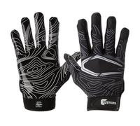 Cutters Game Day Receiver Glvs Blk Topo Youth L/XL