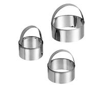 Cutters Set (3pcs/Set), Stainless Steel Cookie Cutters with Handles, Donut Cutter Set Dumpling Wrapper Mold (2 Purpose),Round