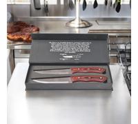 CUTTHRU Steak Knives Set of 2, 5 inch Micro Serrated Razor Sharp Blade Edge, Vivid and Smooth Polished Blade, Full Tang Ergonomic G10 Handle