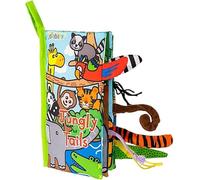 Cutties and Giggles Baby Cloth Books Set, Interactive Animal Tales with Textured Tails, Educational First Books for Infants and Toddlers (Jungle Tails)