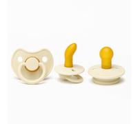 Cutties and Giggles Baby Soother Set - Anatomical & Round Shapes | BPA-Free Pacifiers | Orthodontic & Comfort Nipple Options | 6-18 Months | Soft Latex (Beige)