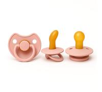 Cutties and Giggles Baby Soother Set - Anatomical & Round Shapes | BPA-Free Pacifiers | Orthodontic & Comfort Nipple Options | 6-18 Months | Soft Latex (Pink)