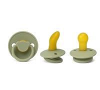 Cutties and Giggles Baby Soother Set - Anatomical & Round Shapes | BPA-Free Pacifiers | Orthodontic & Comfort Nipple Options | 6-18 Months | Soft Latex (Green)