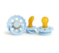Cutties and Giggles Baby Soother Set Anatomical & Round Shapes | BPA-Free Pacifiers | Orthodontic & Comfort Nipple Options | 6-18 Months | Soft Latex (Blue)