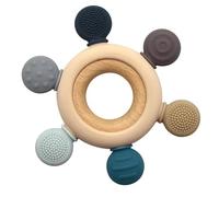 Cutties and Giggles Baby Teething Ring, BPA-Free Silicone, 0-12 Months, Babies Teething Relief,Soft and Textured Ring Teether Soothing Teething Pain Relief (Style 3)