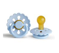 Cutties and Giggles Round Nipple Soother 2-Pack, BPA Free Dummy Pacifier, Natural Rubber Latex 0-6 Months (Blue)