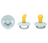 Cutties and Giggles Rubber Baby Soother Set - Designer, Anatomical & Round Shapes | BPA-Free Pacifiers | Orthodontic & Comfort Nipple Options | 6-18 Months | Soft Latex (Grey)