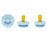 Cutties and Giggles Rubber Baby Soother Set - Designer, Anatomical & Round Shapes | BPA-Free Pacifiers | Orthodontic & Comfort Nipple Options | 6-18 Months | Soft Latex (Blue)