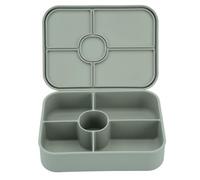 Cutties and Giggles Silicone Bento Lunch Box 5 Compartment Individually Sealed Compartments, Food Storage, Snack Bento Box, Microwave, Freezer, & Dishwasher Safe (GREEN)